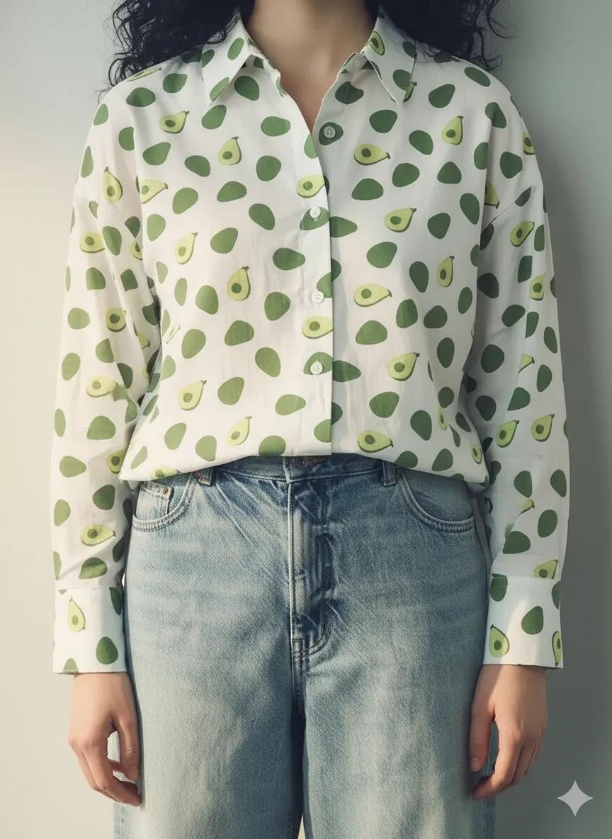 METTLE Women Printed Casual Green Shirt
