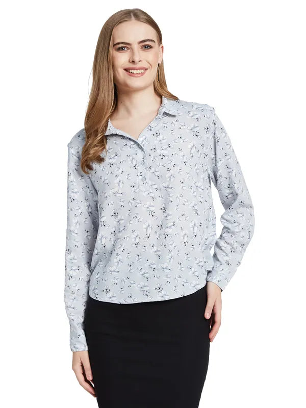 Mettle Floral Print Cotton Shirt Style Top