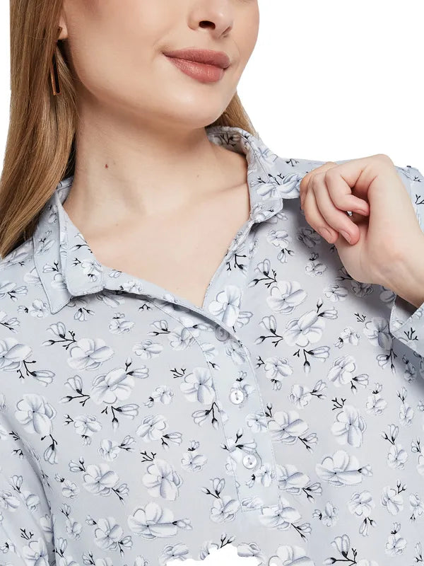 Mettle Floral Print Cotton Shirt Style Top