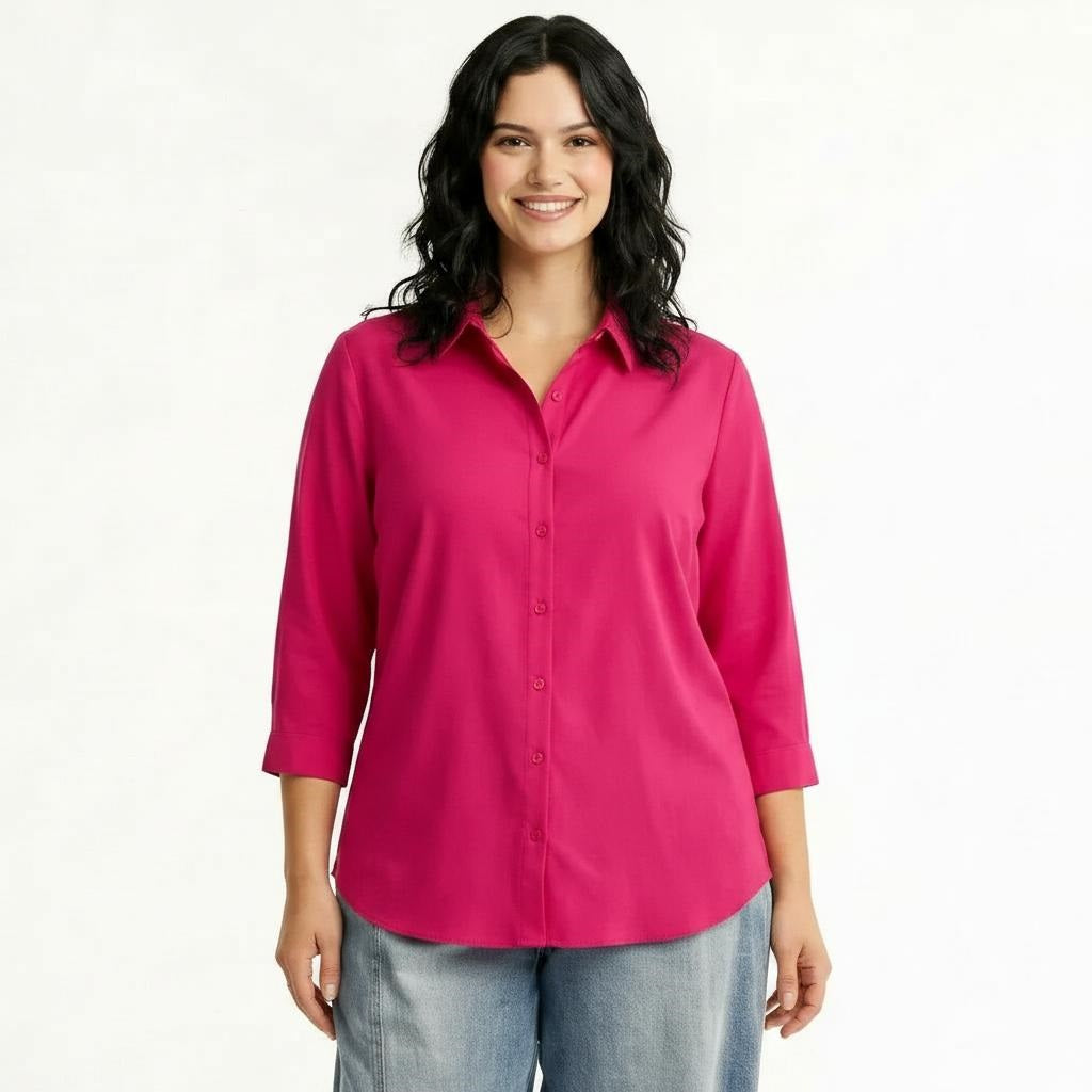 Women Hot Pink Casual Shirt