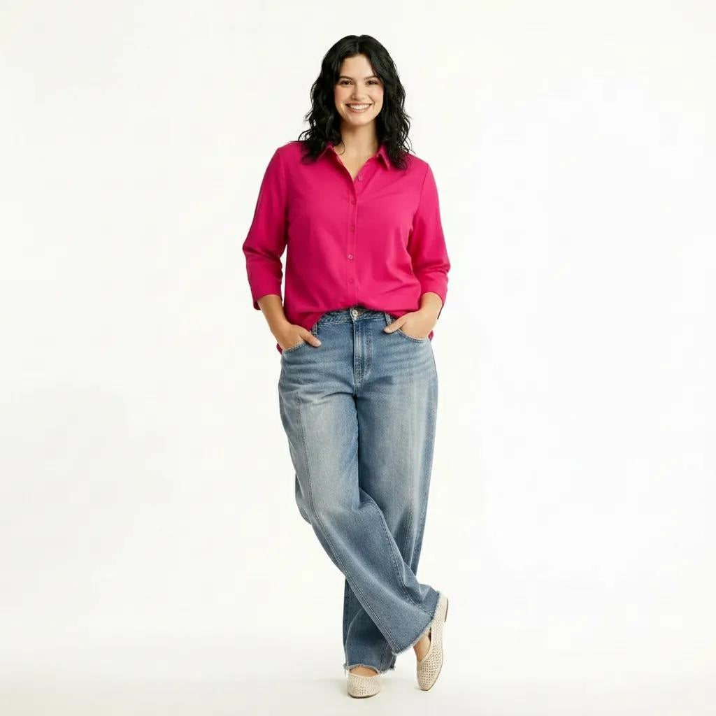 Women Hot Pink Casual Shirt