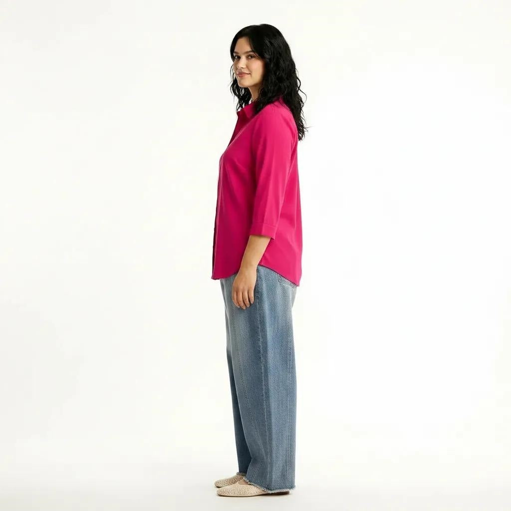 Women Hot Pink Casual Shirt