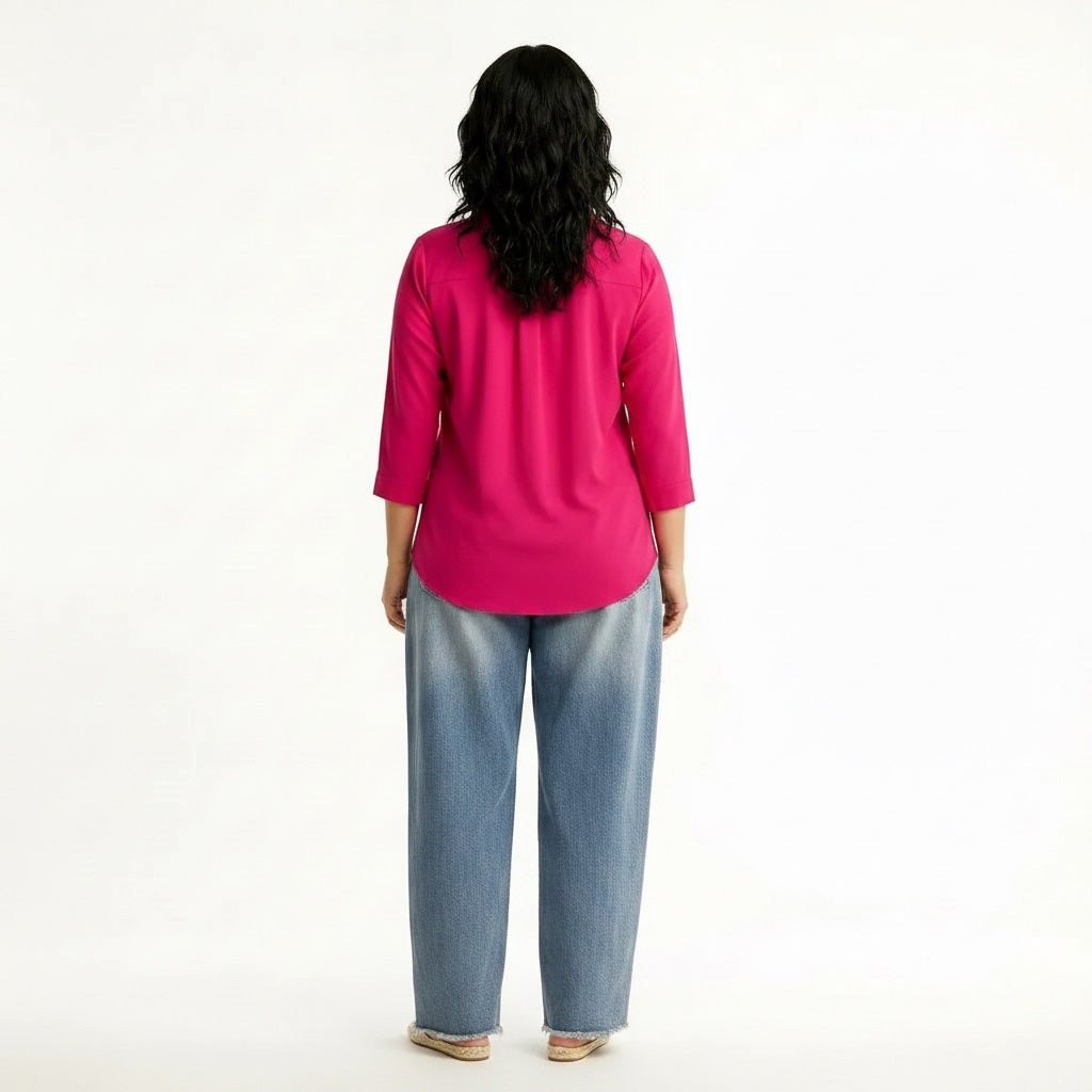 Women Hot Pink Casual Shirt