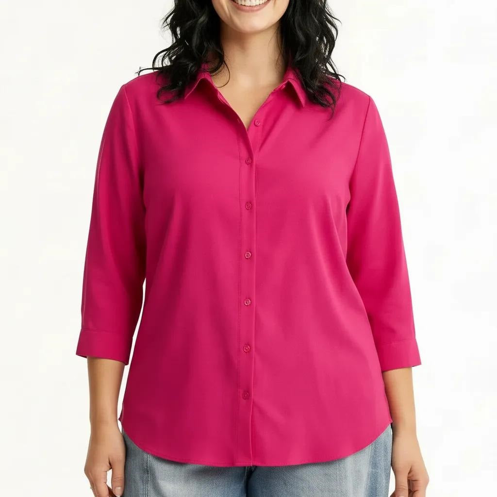 Women Hot Pink Casual Shirt