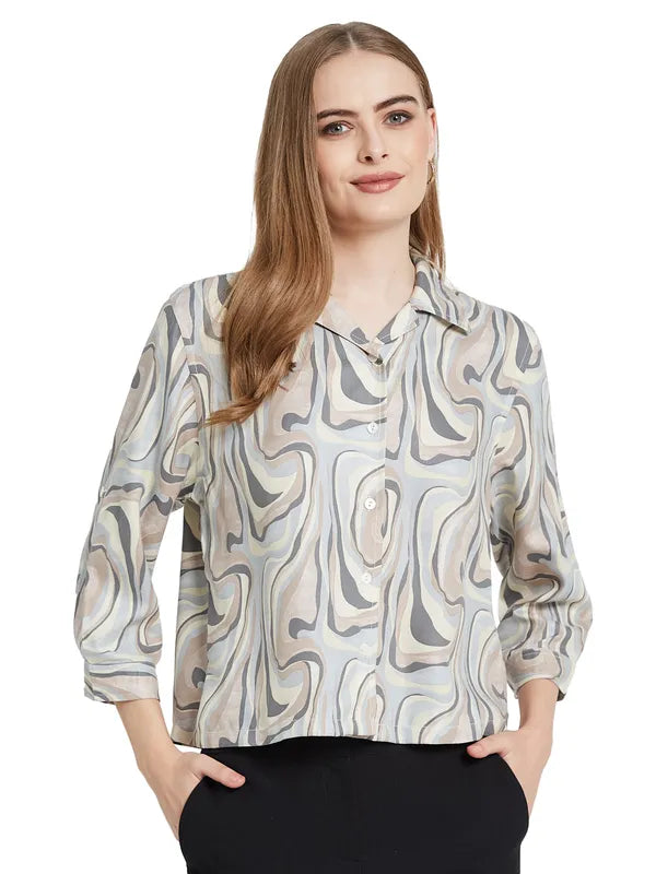 Mettle Women Opaque Printed Casual Shirt