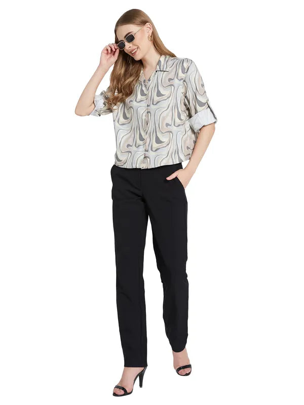 Mettle Women Opaque Printed Casual Shirt