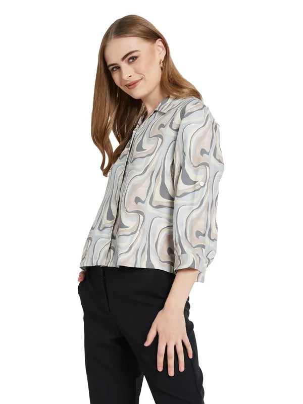 Mettle Women Opaque Printed Casual Shirt