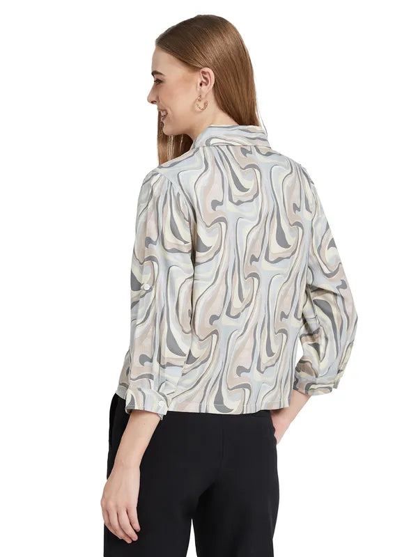 Mettle Women Opaque Printed Casual Shirt