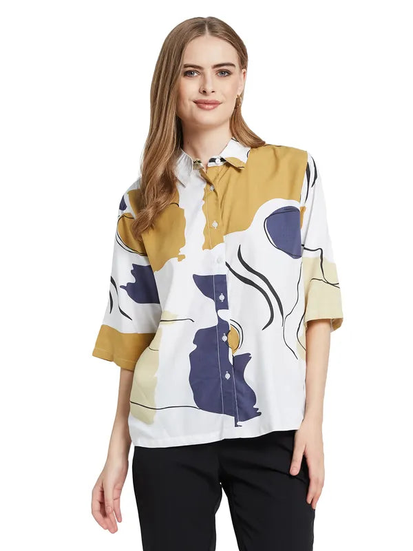 Mettle Women Opaque Printed Casual Shirt