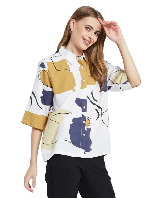 Mettle Women Opaque Printed Casual Shirt