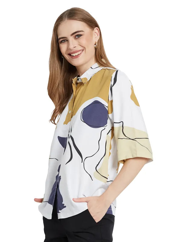 Mettle Women Opaque Printed Casual Shirt