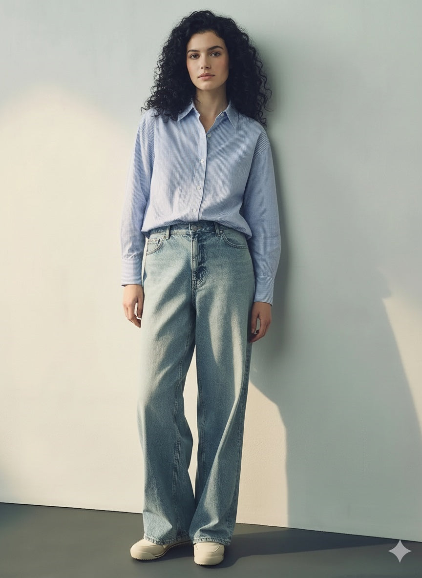 Women Sky Striped Shirts