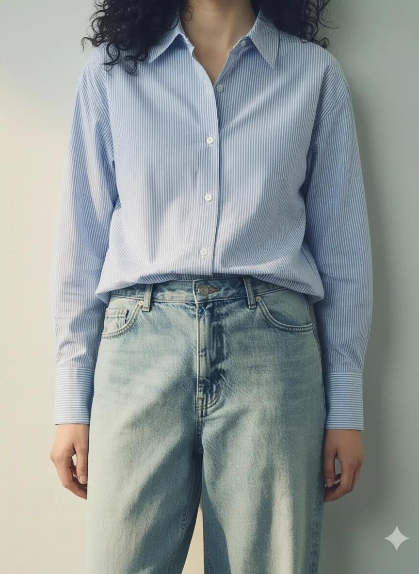 Women Sky Striped Shirts