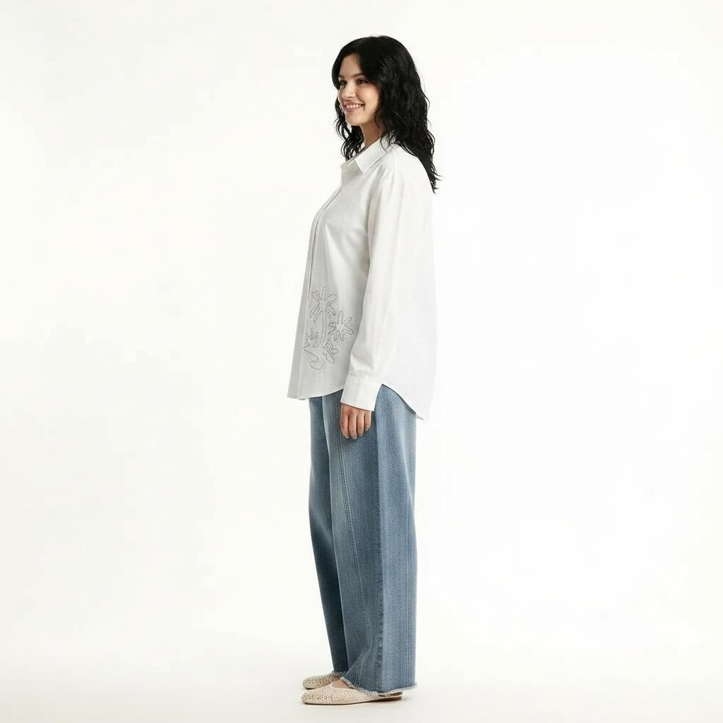 Women White Printed Casual Shirt