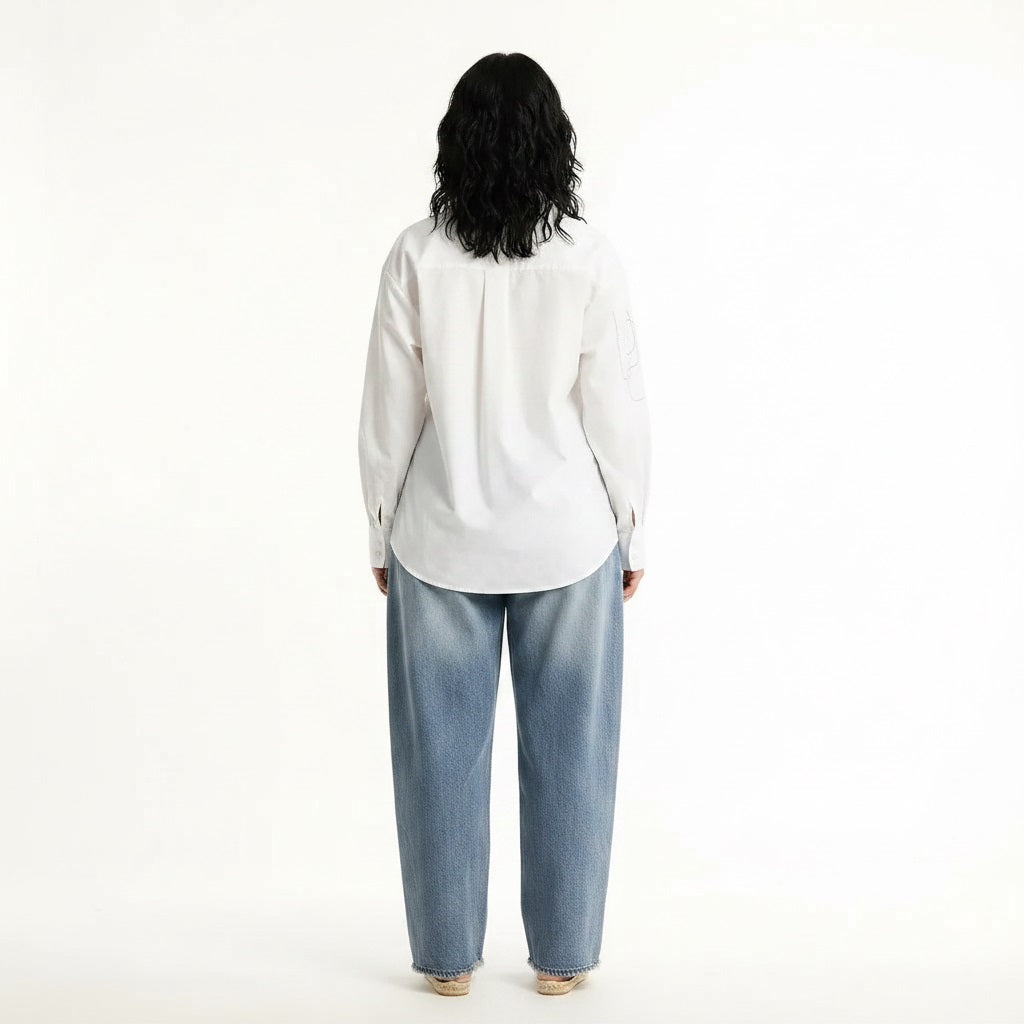 Women White Printed Casual Shirt