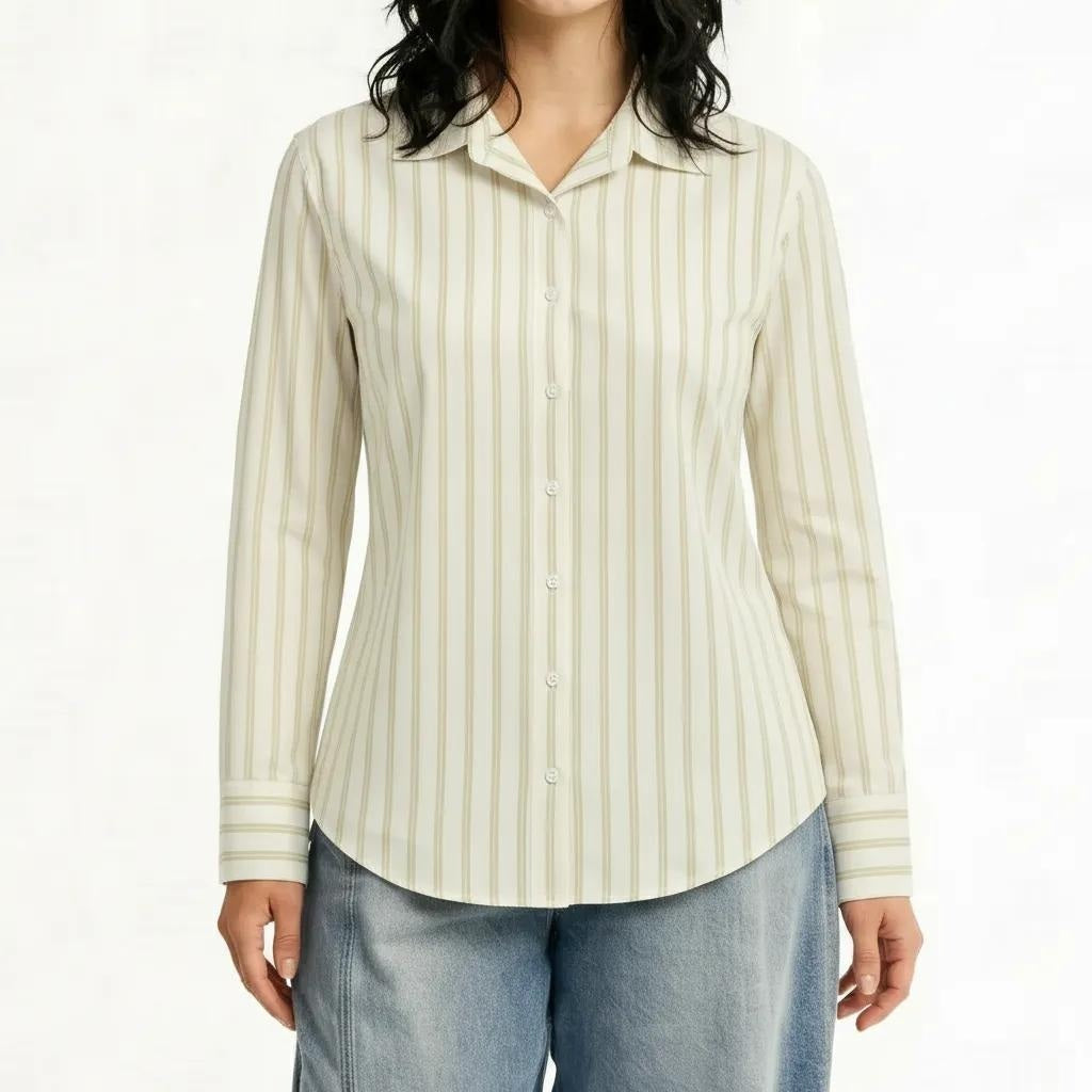 Women Lemon Striped Casual Shirt