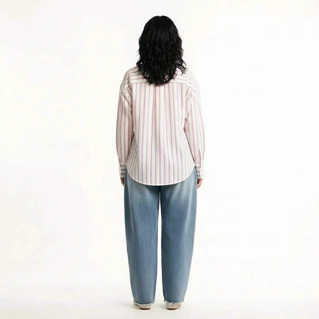 METTLE Women Pink Multi Stripes Striped Casual Shirt