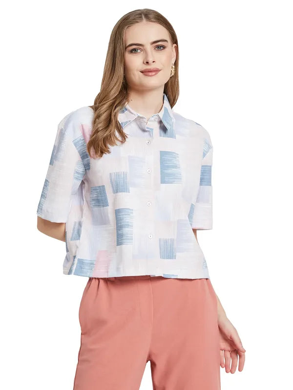 Mettle Women Opaque Checked Casual Shirt