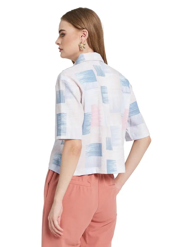 Mettle Women Opaque Checked Casual Shirt