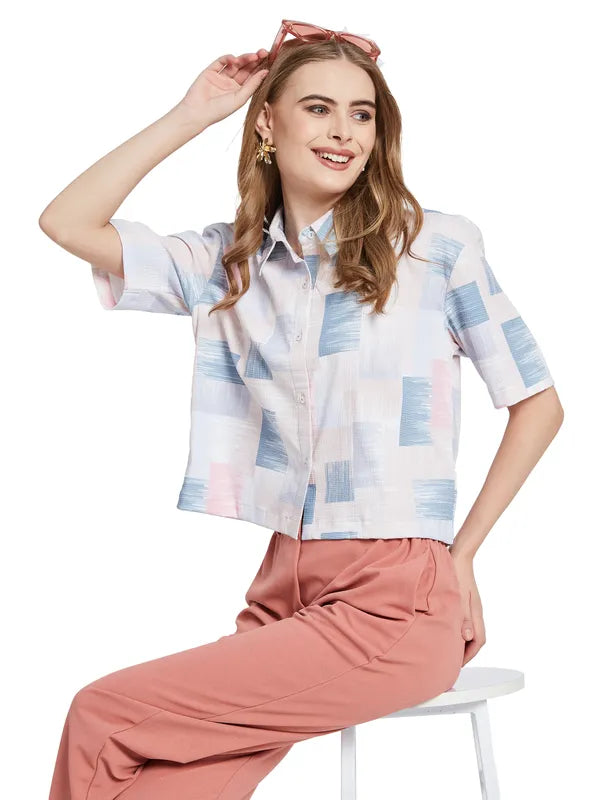 Mettle Women Opaque Checked Casual Shirt