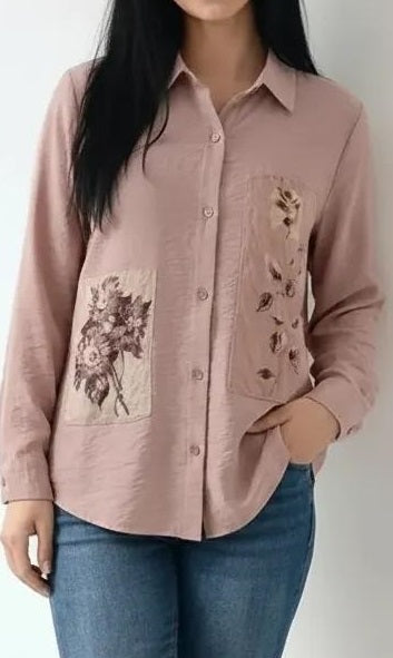 Women Floral Pink Printed Casual Shirt
