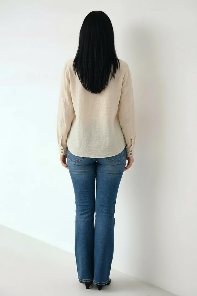 Women off white Printed Casual Shirt