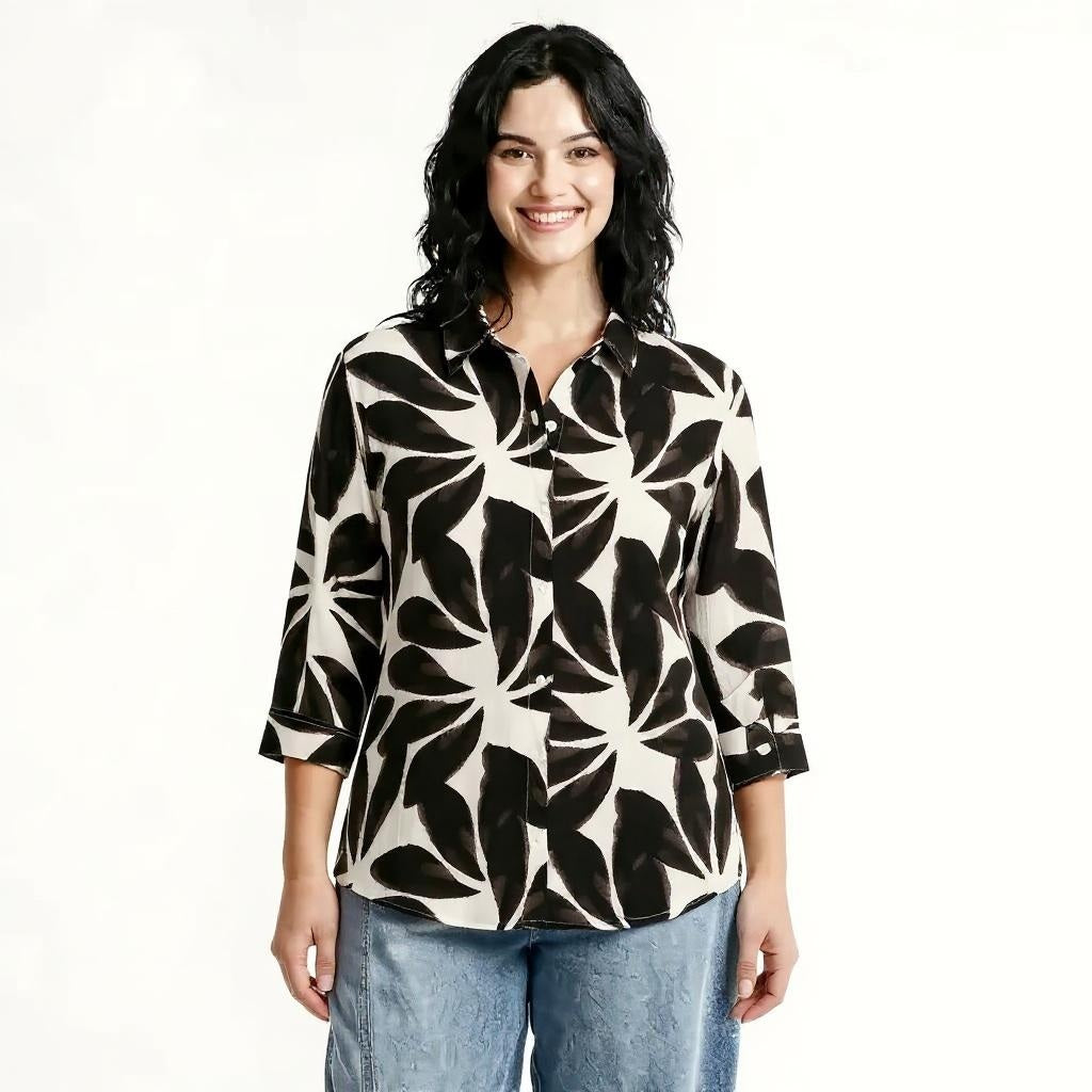 Women Tobacco Floral Printed Casual Shirt
