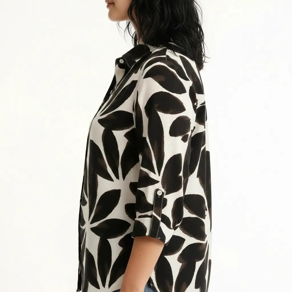 Women Tobacco Floral Printed Casual Shirt