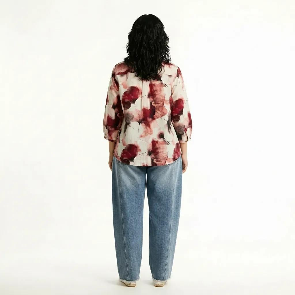 METTLE Women Rose Floral Printed Casual Shirt