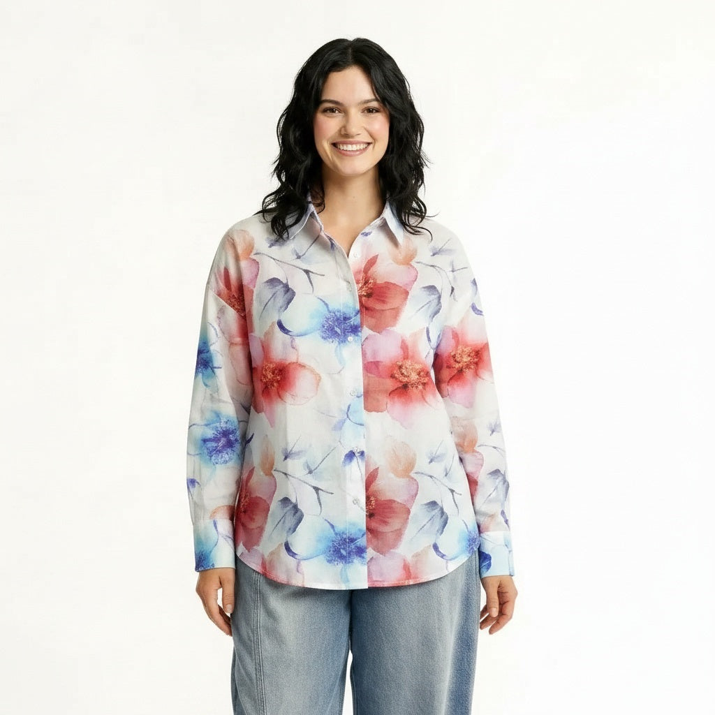 Women Pink Floral Printed Casual Shirt