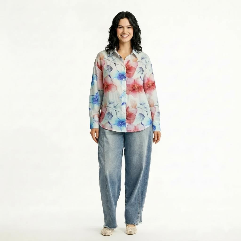 Women Pink Floral Printed Casual Shirt