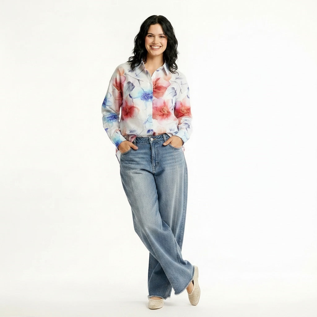 Women Pink Floral Printed Casual Shirt