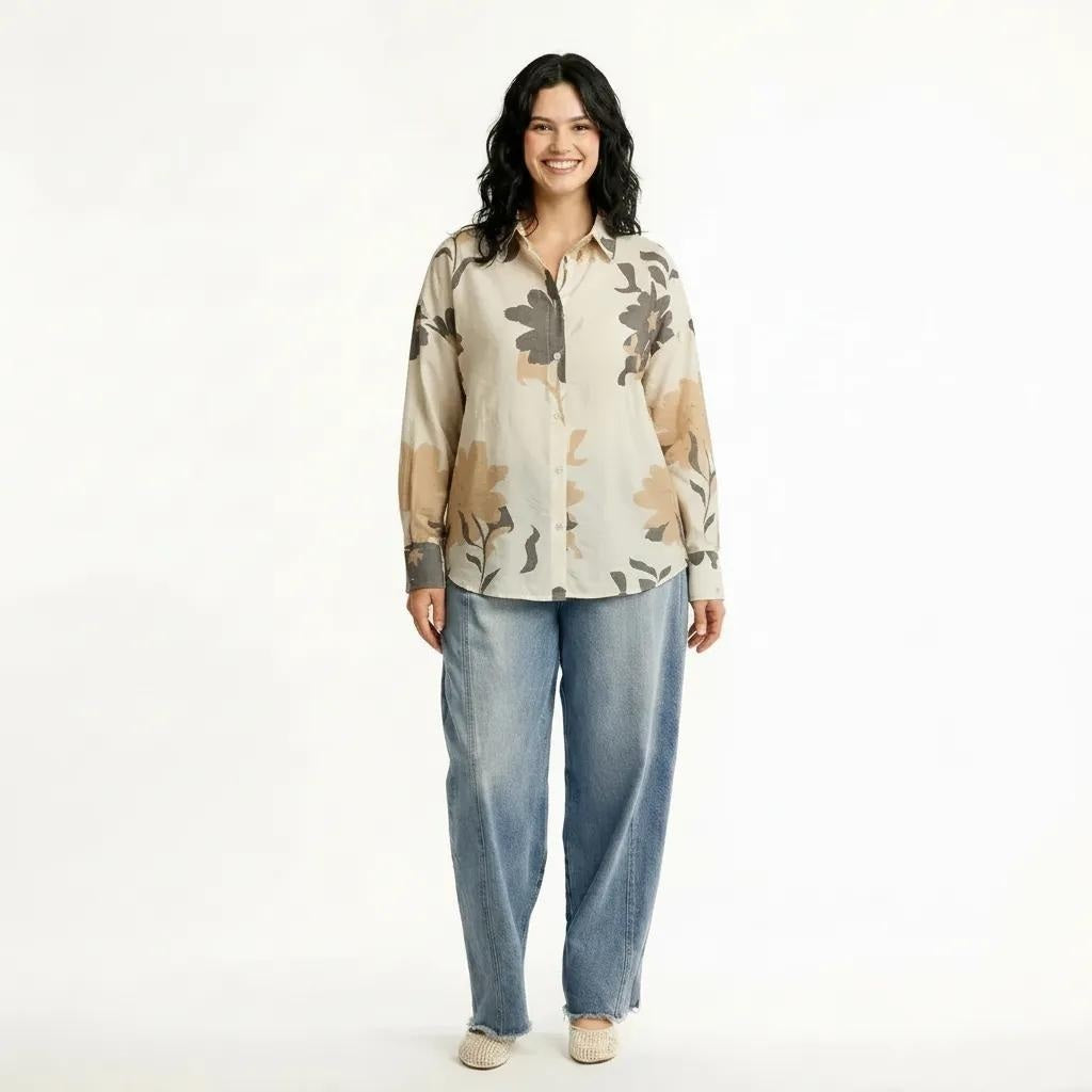 Women Natural Floral Printed Casual Shirt