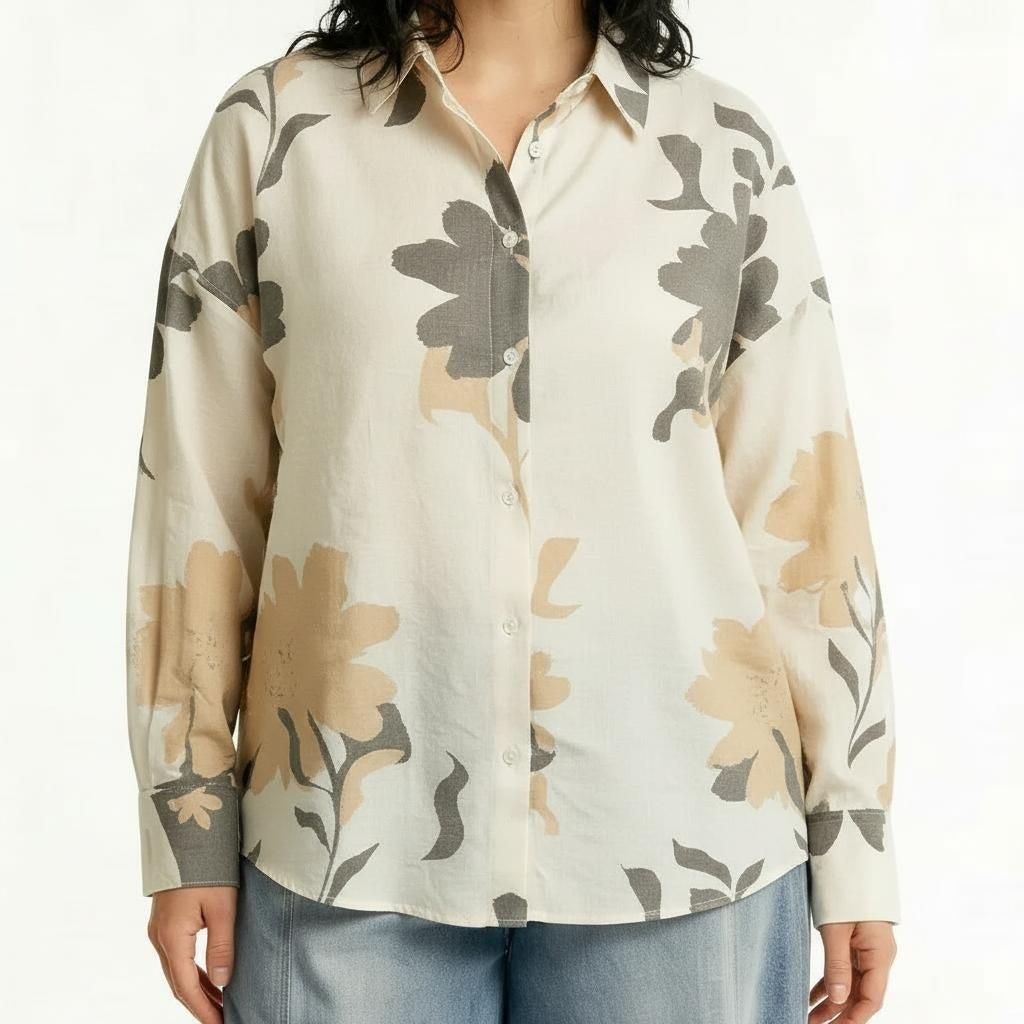 Women Natural Floral Printed Casual Shirt