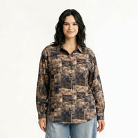 Women Coffee Printed Casual Shirt
