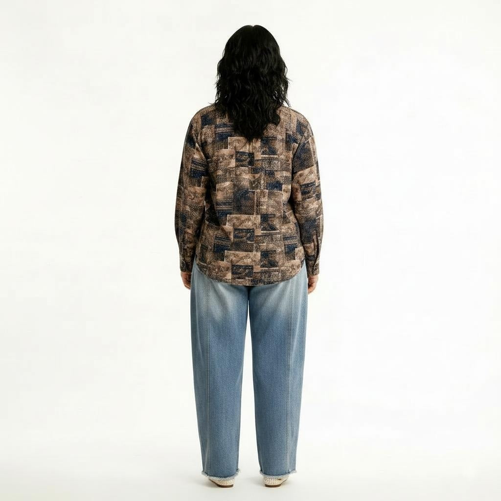 Women Coffee Printed Casual Shirt