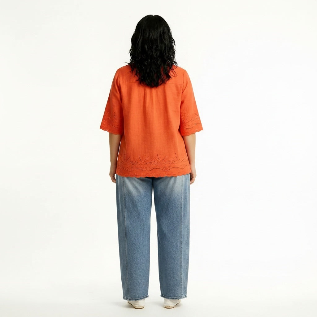Women Orange Casual Shirt