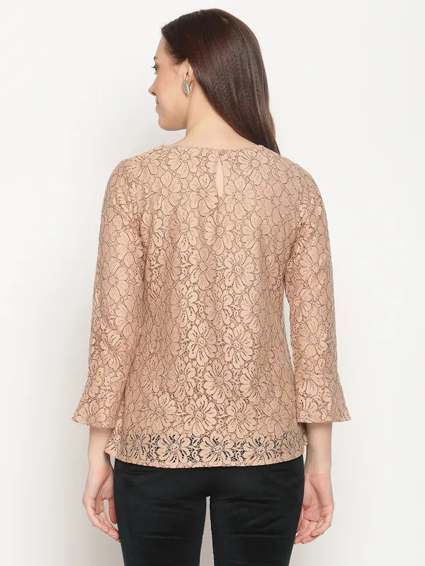 Mettle Brown Self Design Top