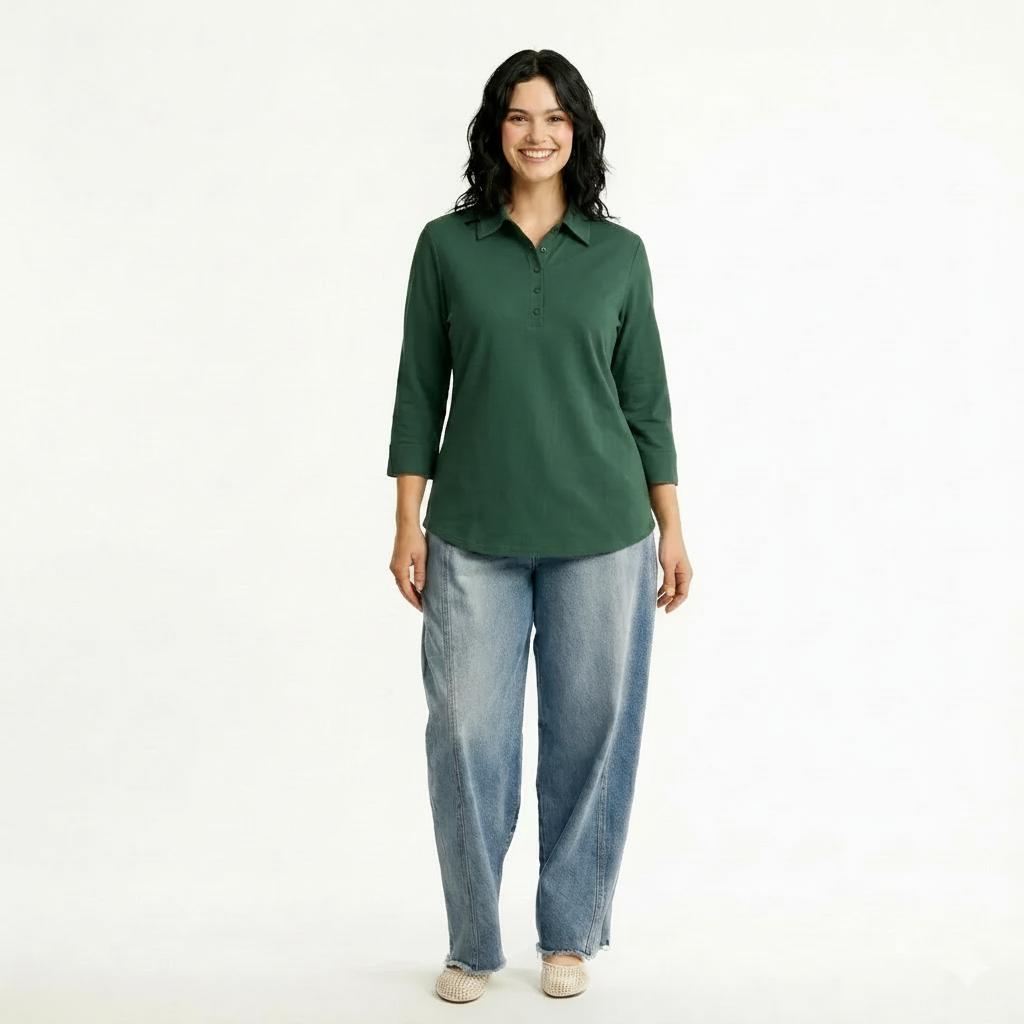 Women Green Cotton Top