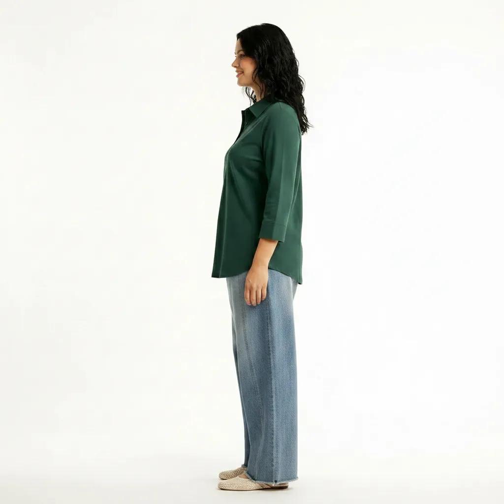 Women Green Cotton Top