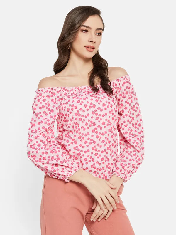 Off Shoulder Floral Print Top