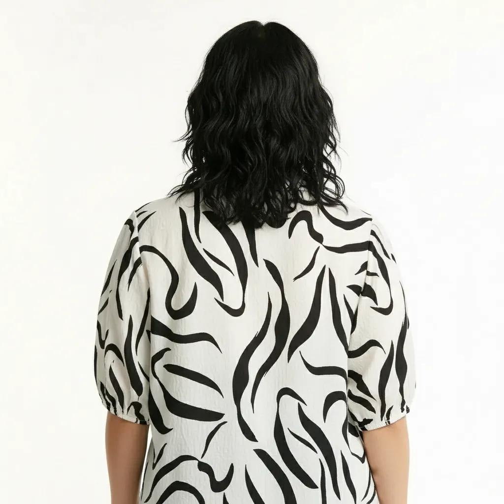 METTLE Black Print Cotton Top