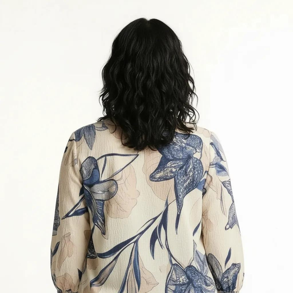 METTLE Denim Floral Print Cotton Top