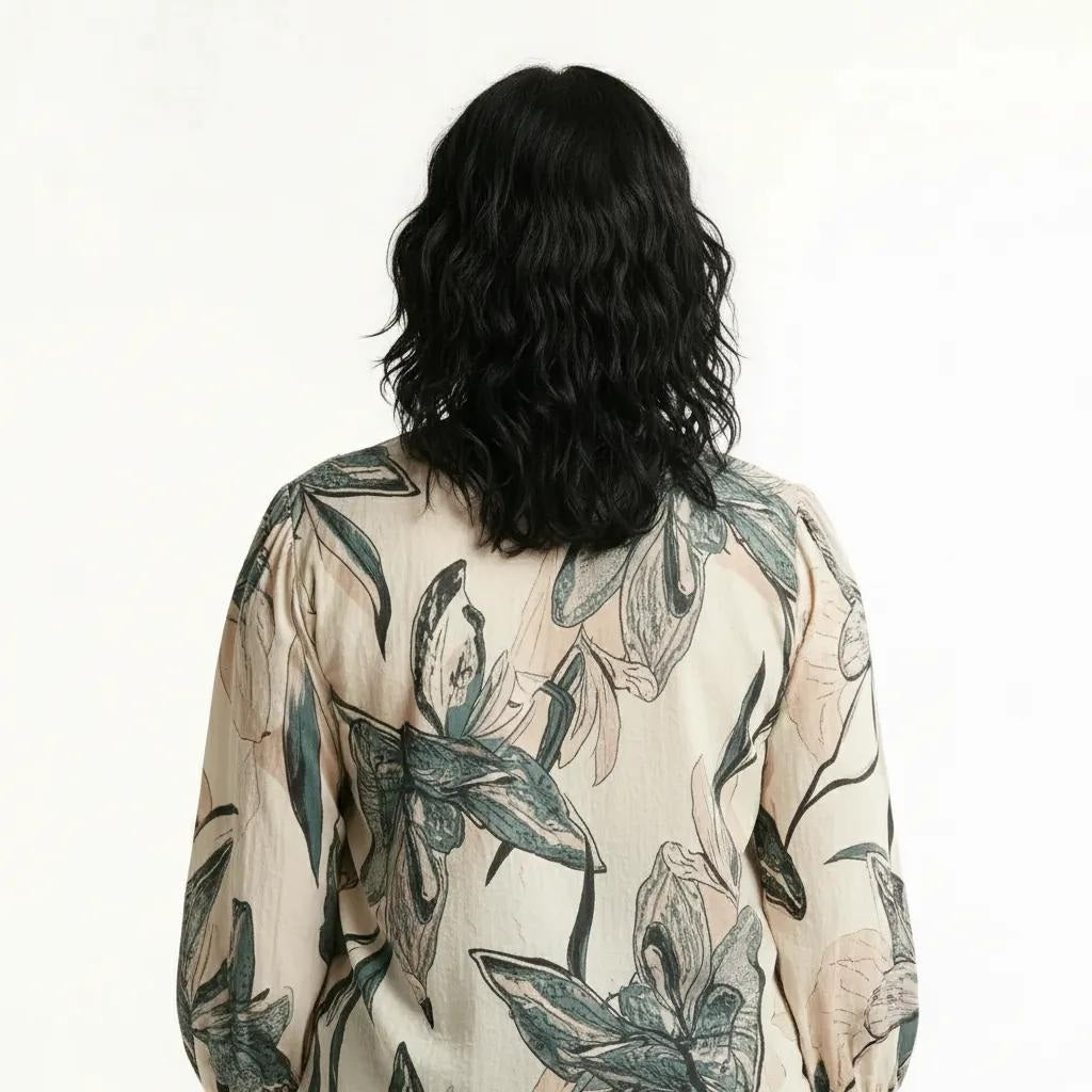 METTLE Teal Floral Print Cotton Top