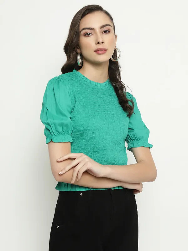 Mettle Puff Sleeves Cotton Top