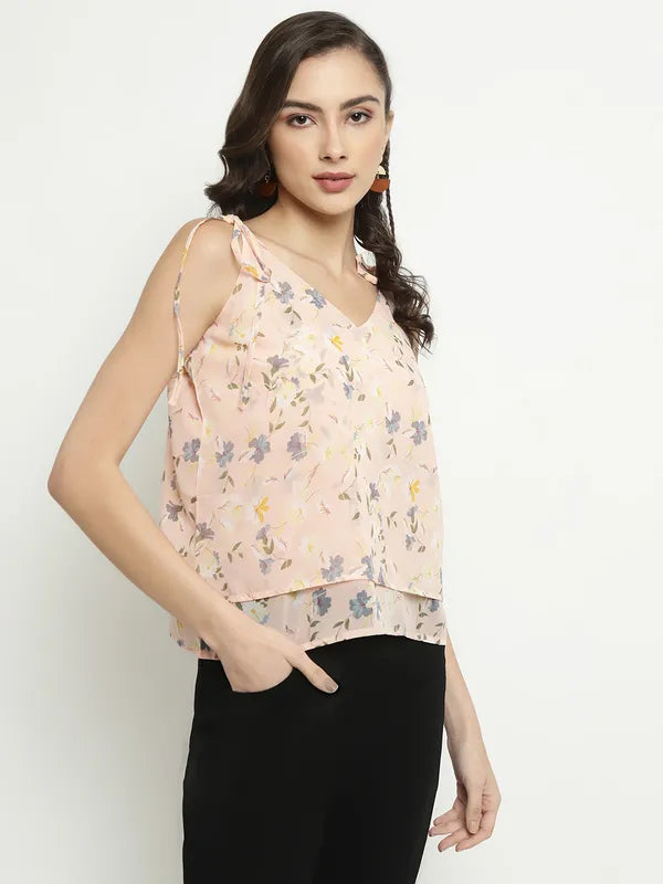 Mettle V-Neck Floral Print Top