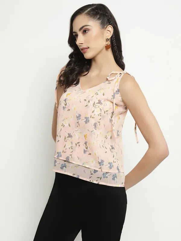 Mettle V-Neck Floral Print Top