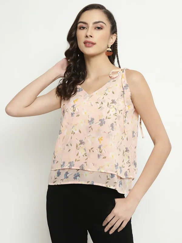 Mettle V-Neck Floral Print Top