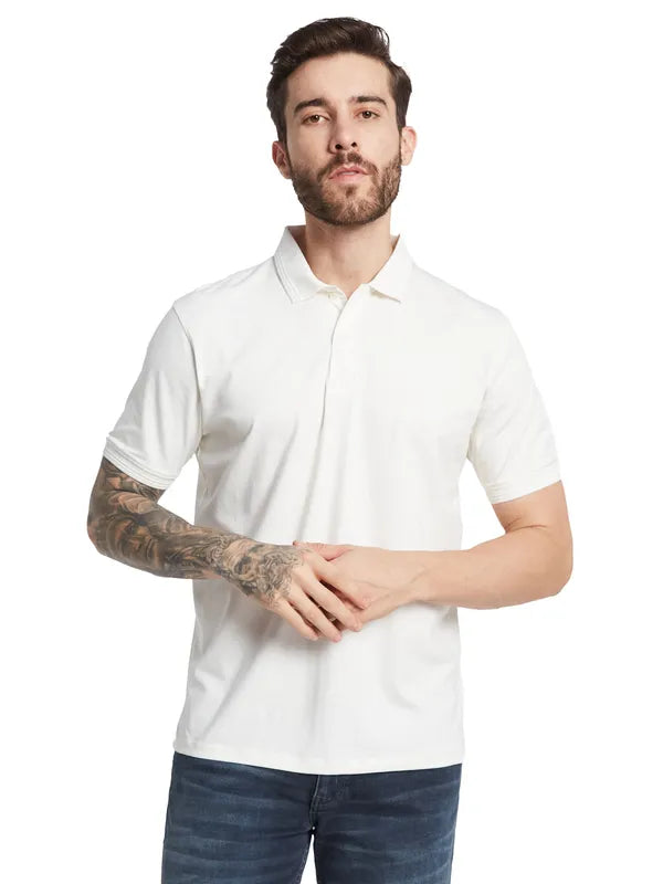 Octave Men Solid Polo Collar T-Shirt