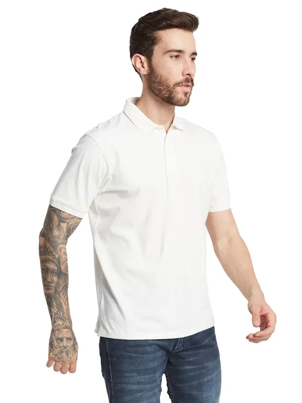 Octave Men Solid Polo Collar T-Shirt